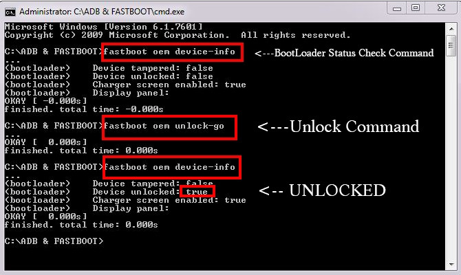 fastboot oem unlock waiting for any device